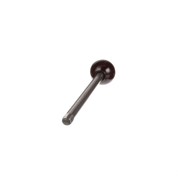 A metal rod with a round brown ball on the end.