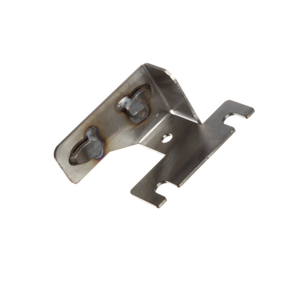 A metal bracket with two holes from Jade Range.