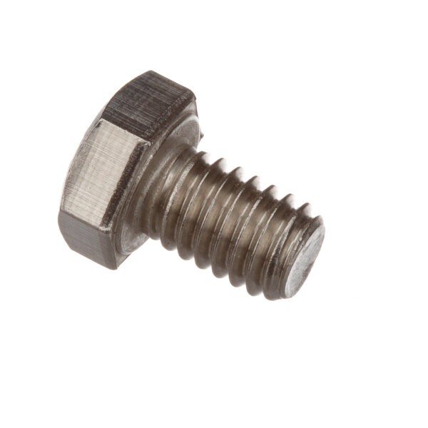 A close-up of a Cleveland 18-8 stainless steel hex bolt with a nut on it.