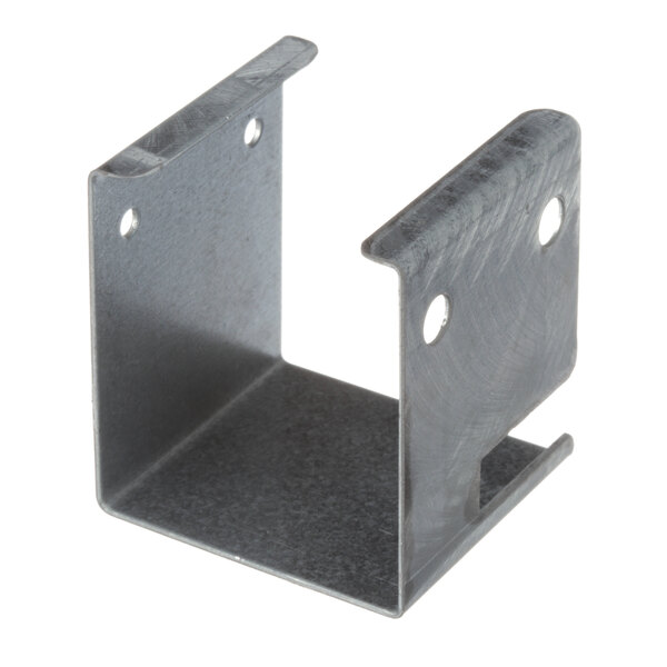 A Frymaster air shutter metal bracket with holes.
