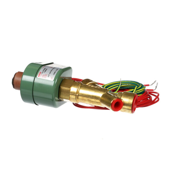 A Cleveland green and gold solenoid valve.