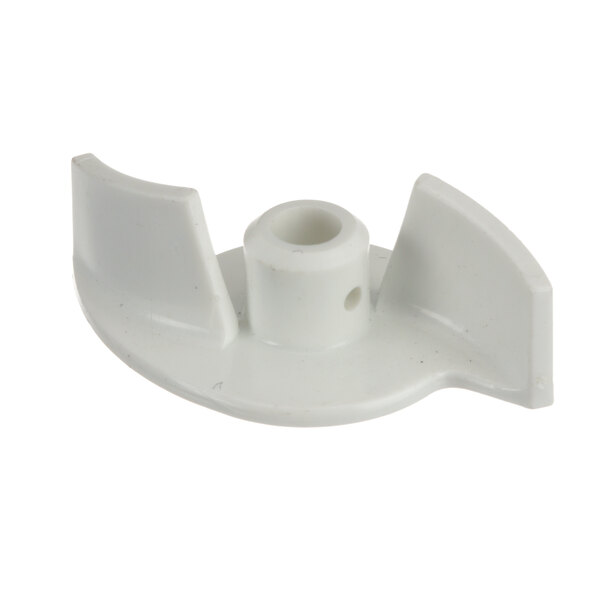 A white plastic Hoshizaki impeller with a hole in it.