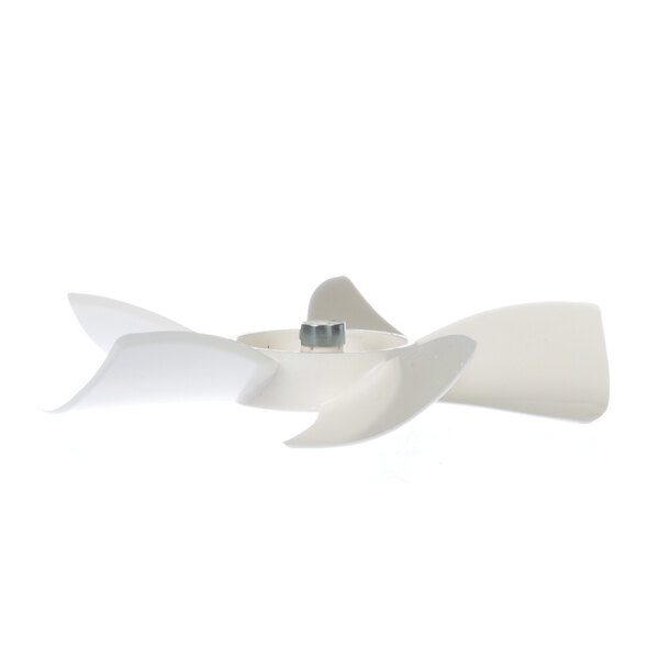 A white propeller with a screw.