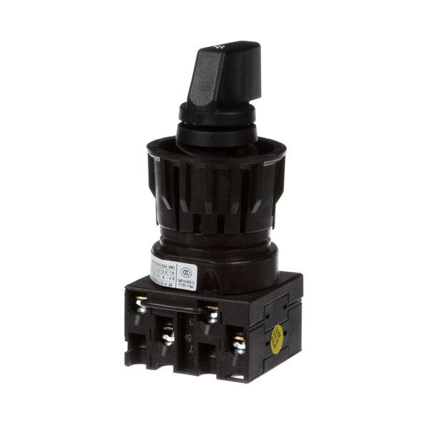 A black Revent 3 position selector switch with a white label.