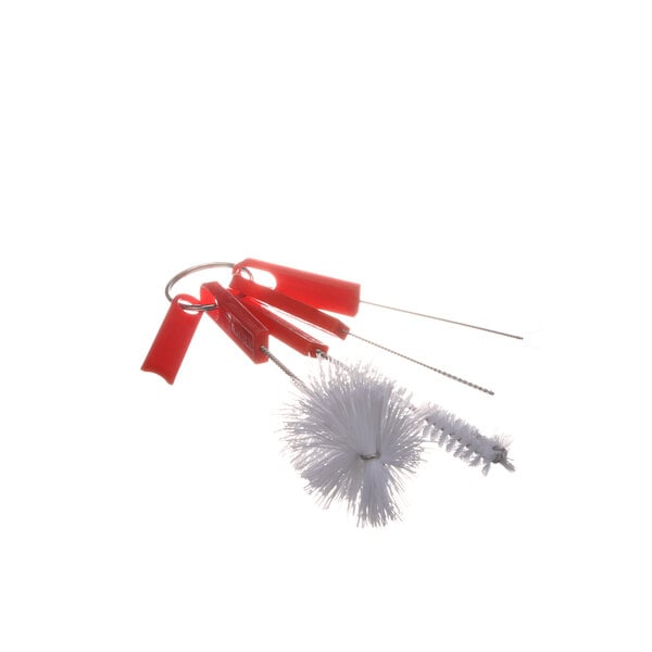 A Franke bottle and beverage cleaning brush kit with red and white brushes.