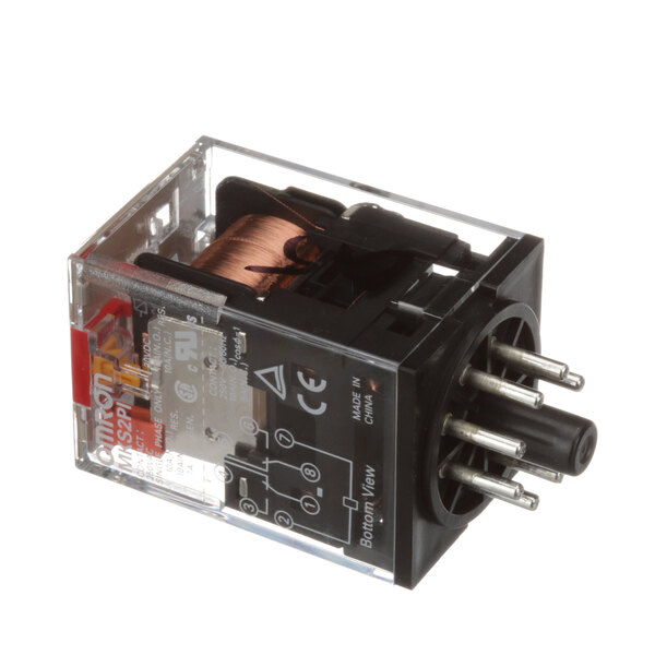 A close-up of a Doyon Baking Equipment relay with a black and clear cover.