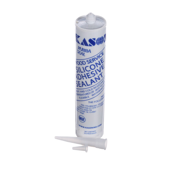 A white tube of Randell silicone sealant with blue text.