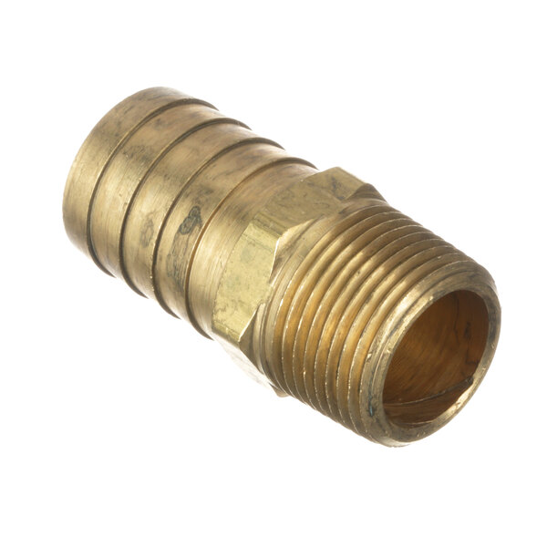 A brass Vulcan hose fitting with a nut.