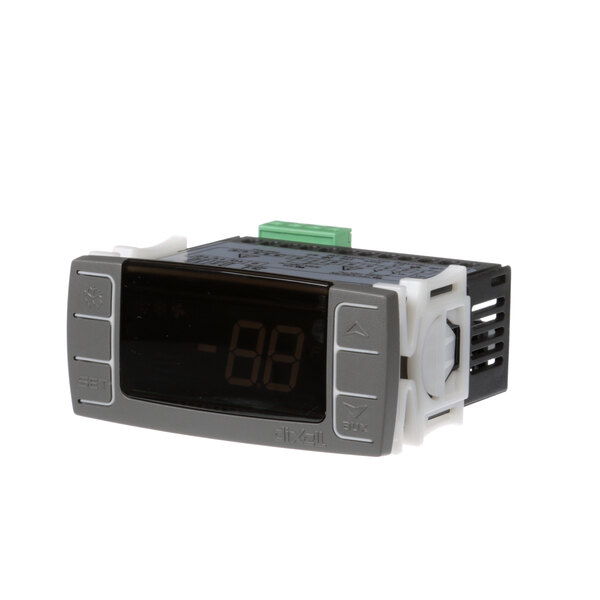 A grey HK Dallas Dixell digital temperature controller with a digital display.