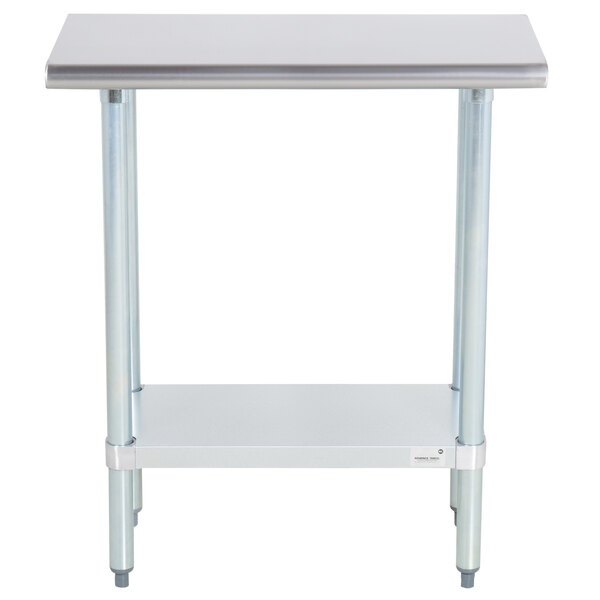 Advance Tabco ELAG-240-X 24" x 30" 16 Gauge Stainless Steel Work Table with Galvanized Undershelf