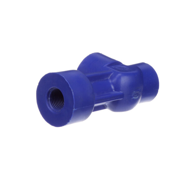 A Groen blue plastic eductor with a nut.