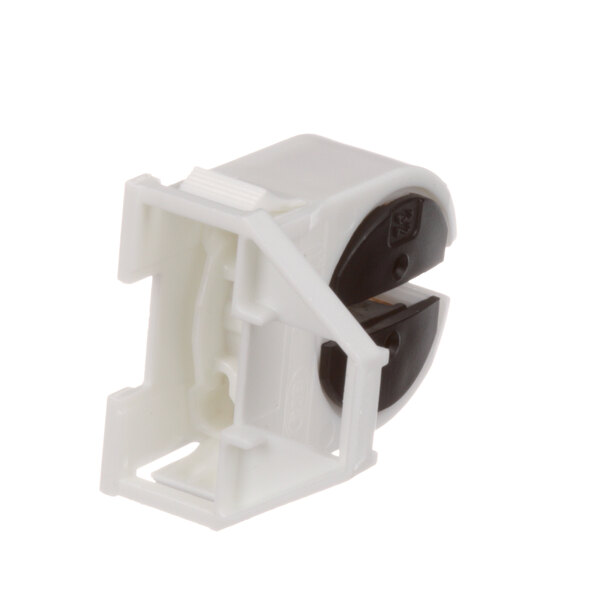 A white and black plastic receptacle for an Alto-Shaam heated banquet cabinet.