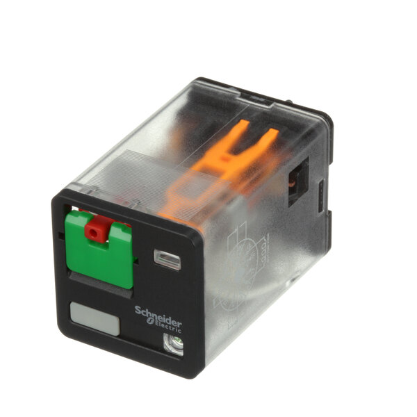A small black and green BKI relay.