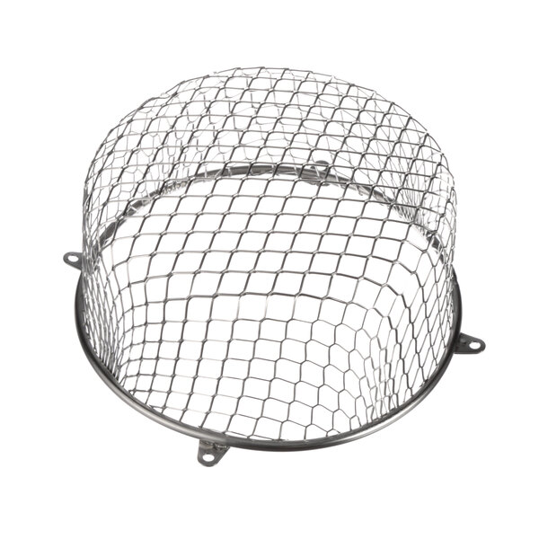 A metal mesh air baffle on a white background.