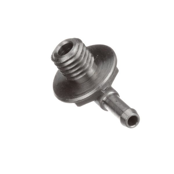 A close-up of a metal threaded screw.