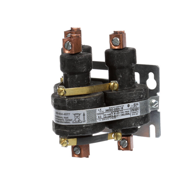 A black and copper Lincoln 370485-AS Contactor with three electrical switches.