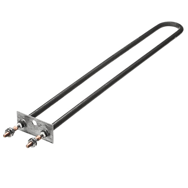 A US Range 208v heating element with a metal plate and copper and black screws.