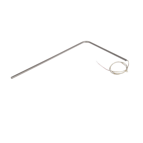A bent metal rod with a wire attached to it.