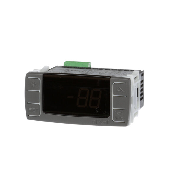 A Master-Bilt digital temperature controller with a green display.