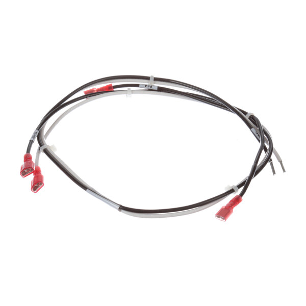 A Groen wiring harness with red and black connectors on the ends.