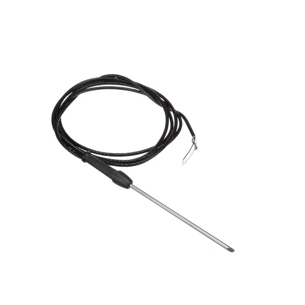 A black wire with a long metal tip.