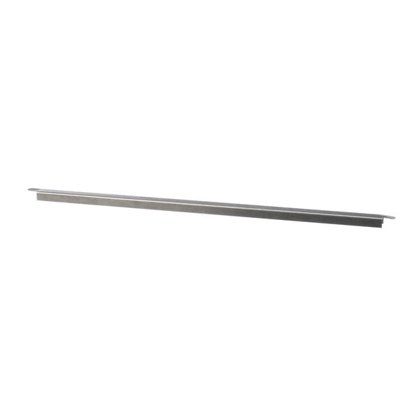 A long metal bar with a rectangular shape on a white background.