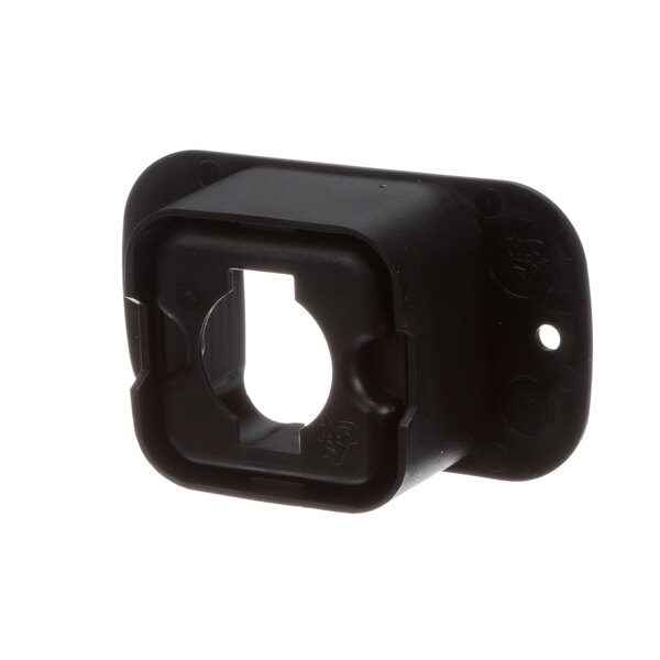 A black plastic Alto-Shaam combi oven handle cover with a hole.
