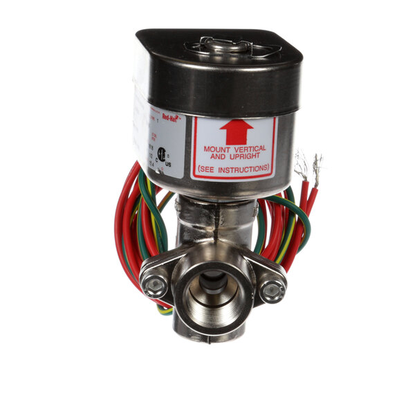 A Henny Penny 17121 valve assembly with wires and red and green connectors.