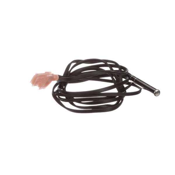 A black wire with a pink plug on the end.