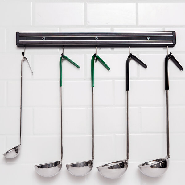 18" Black Knife Holder / Strip with Hooks