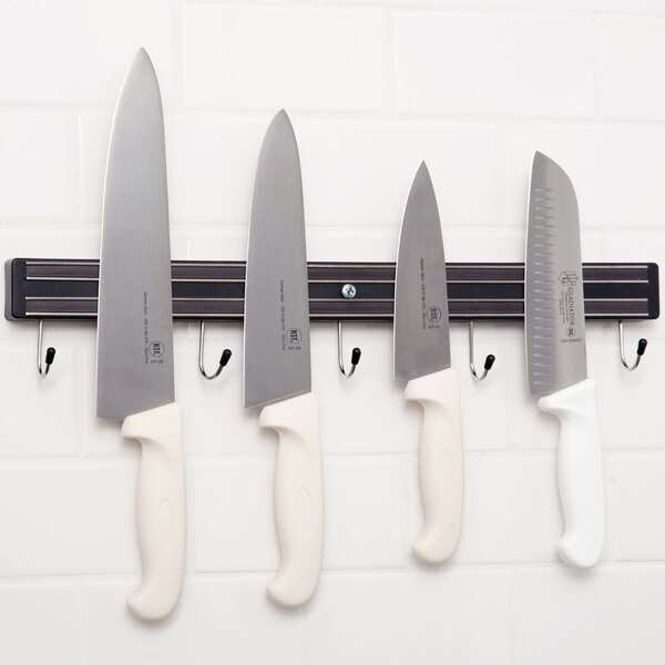 18" Black Knife Holder / Strip with Hooks