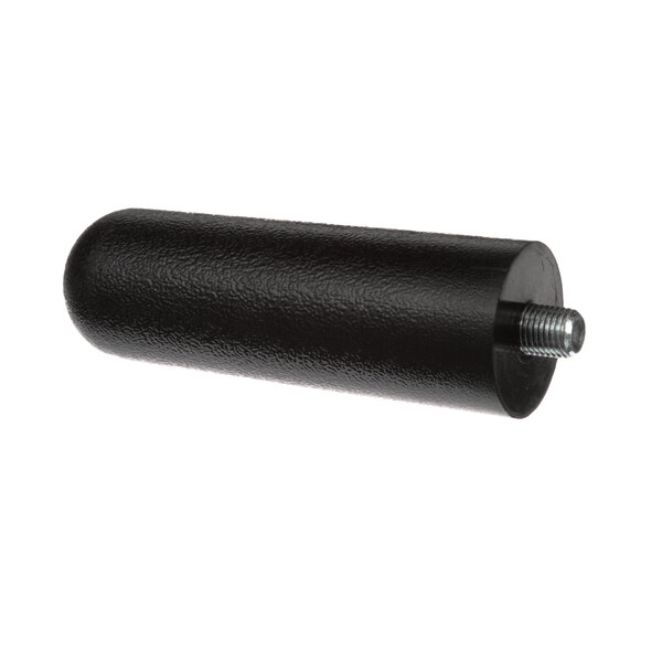 A black cylindrical metal handle with a screw on the end.