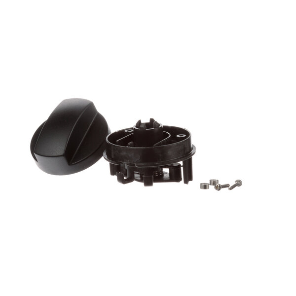 A black plastic Alto-Shaam knob with a black cover.