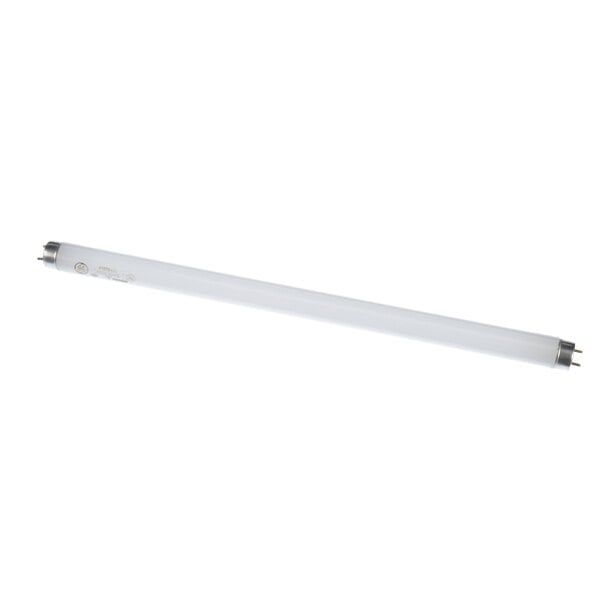 A white fluorescent tube light with silver tips.