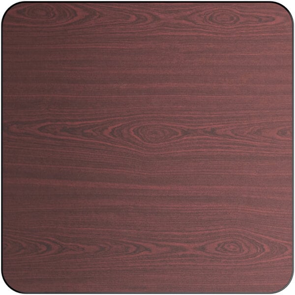 Lancaster Table & Seating 36" x 36" Laminated Square Table Top Reversible Cherry / Black
