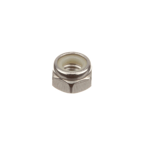 A close-up of a stainless steel Champion selflocking nut.
