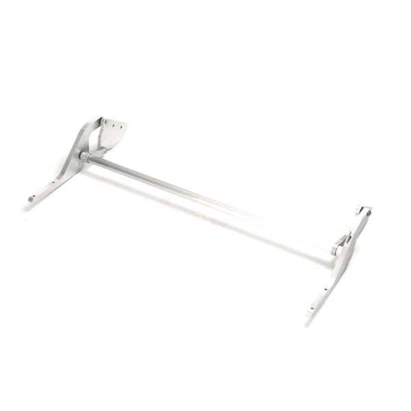A white metal Groen counter balance bracket with a metal rod and long handle.