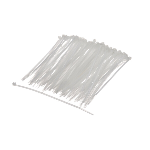 A pile of white plastic Rational cable ties.