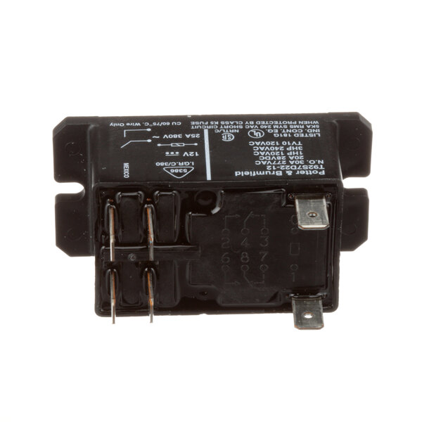 A close-up of a black Nieco Contactor Relay Platen with white text.