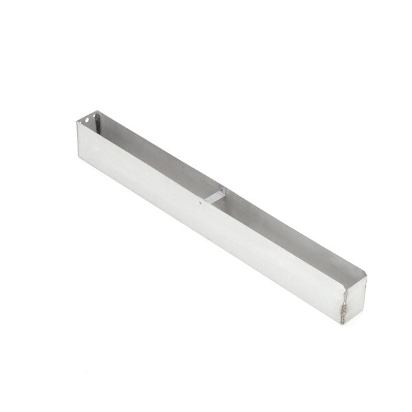 A long rectangular stainless steel metal object.
