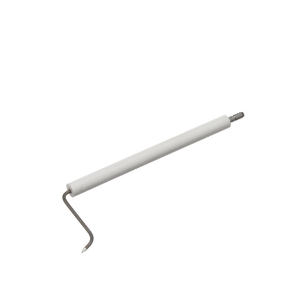 A white and silver metal flame rod with a long white pipe.
