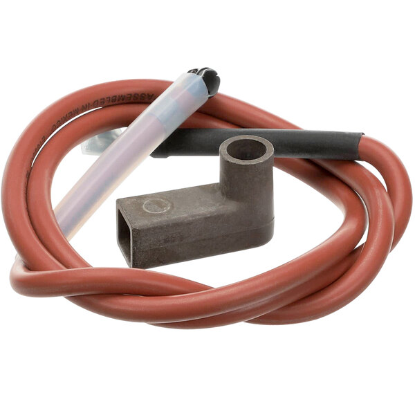 A red Crown Steam ignitor cable with a tube.