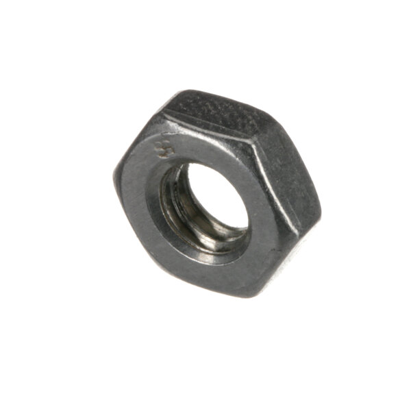 A close-up of a black Henny Penny hex nut.