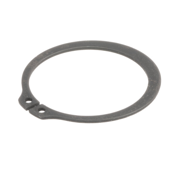 A black metal Hobart retaining ring with an open end.