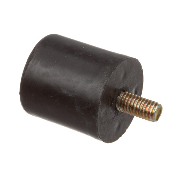 A black rubber cylinder with a screw.