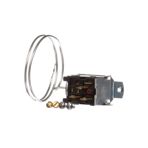 A Kold-Draft thermostat kit with a metal ring, wire, and metal ball.