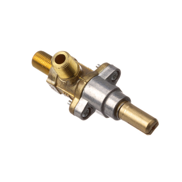 A close-up of a metal and brass Vulcan burner valve.