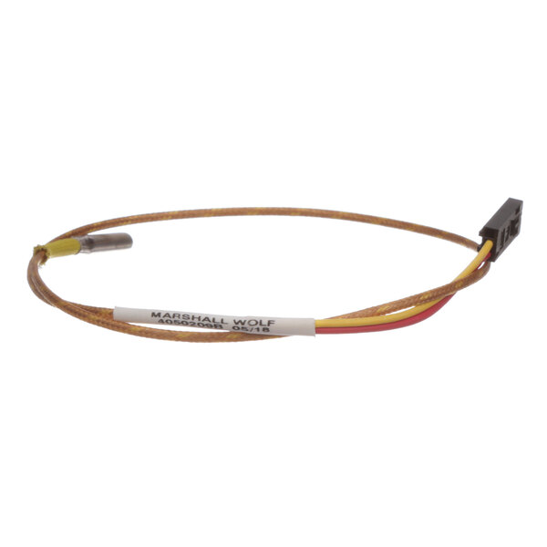 A cable with a yellow and red wire connected to a black and yellow wire.