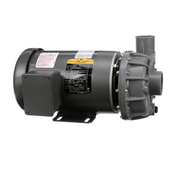 A grey electric motor with a black housing.