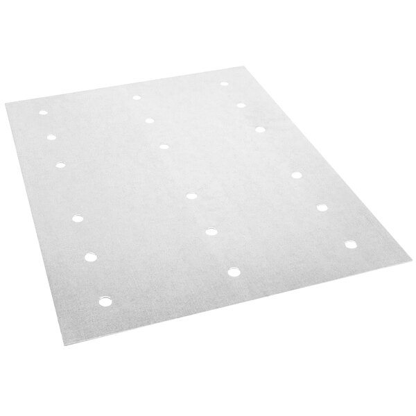 A white square Groen insulation plate with holes in it.